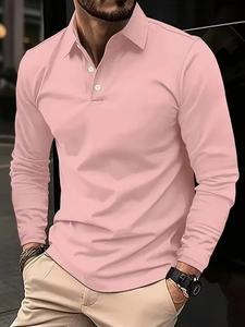 <b>Classic</b> Men's Plus Size Casual for Shirt Spring Autumn Solid Color Short Sleeve Button Collar Breathable Quick Dry High Quality - Product Image 5