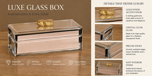 Luxury Modern Peach Color Mirror <b>Glass</b> Handcrafted Lacquered Finish Decorative Storage Box Key <b>Knob</b> Premium Jewelry Vanity - Product Image 2