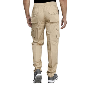 Pantalon cargo kaki pour homme, taille élastique, plusieurs poches, décontracté, respirant, léger, coupe droite, style été - Product Image 5