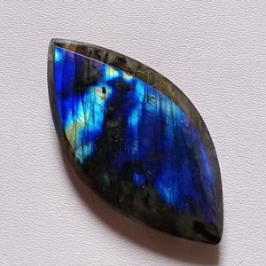 Colgante de cabujón de labradorita, piedra preciosa Natural de arco iris negro, material turquesa de forma ovalada suelta de fuego llamativo completo - Product Image 2