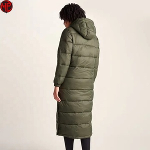 Doudoune longue pour femme, manteau d'hiver à capuche, avec cordon de serrage réglable, vêtement d'extérieur chaud - Product Image 6