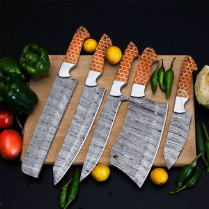 Elegant Damascus Steel <b>Kitchen</b> <b>Knife</b> Set Modern Premium Design Professional Cooking <b>Knives</b> Durable Construction <b>Kitchen</b> Tool Set - Product Image 6