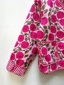 Block Printed Cotton Quilted Reversible Eco-Friendly Bomber <b>Jacket</b> Handmade Boho Coat - Product Image 3