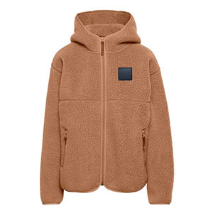 Veste Sherpa personnalisée pour femme à col montant, en polaire Teddy, coupe oversize, avec fermeture éclair quart de zip - Product Image 1
