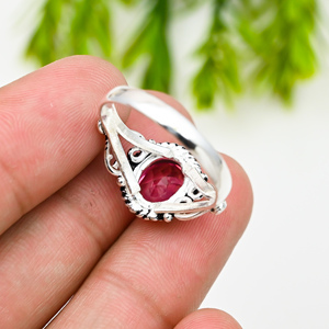 Pink <b>Quartz</b> 925 Silver Luxury Gemstone <b>Rings</b> for Party Occasions - Product Image 3