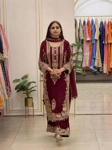 Conjunto indio-pakistaní bordado Salwar Kameez Nazrana para bodas y festivales. - Product Image 3
