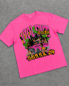 Camiseta Gráfica Extra Grande Personalizada para Hombre, 100% Algodón, Estilo Urbano, Estampado Puff, Vintage, Lavada, Hip Hop, Verano, Casual, OEM - Product Image 6