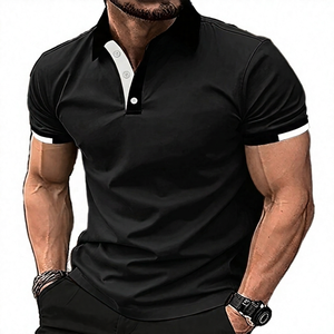 Polo de Manga Corta para Hombre, Color Marrón, Tejido de Punto, Transpirable, Estilo Casual - Product Image 3