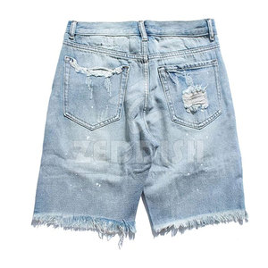 Shorts décontractés en coton 100% fabriqués au Pakistan, écologiques, respirants, de haute qualité, confortables, à contraste de couleurs, effet usé, prix abordable - Product Image 2