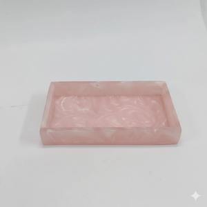 Assiette de service ovale en résine, faite à la main, écologique, passe au lave-vaisselle, design marbré vert, finition polie - Product Image 2