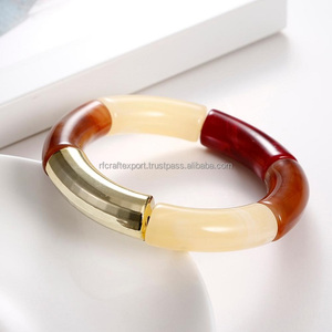 Venta al por mayor de moda de lujo fiesta brazalete grueso transparente resina brazaletes joyería de las mujeres pulsera de color por RF Crafts - Product Image 3