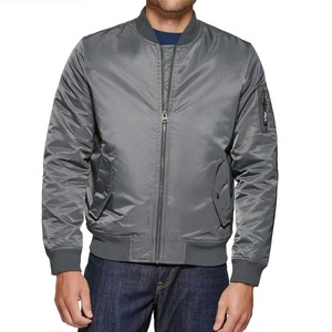 Blouson bomber homme coupe-vent imperméable à col montant zippé, veste de pilote personnalisable avec logo, vêtement d'extérieur - Product Image 1