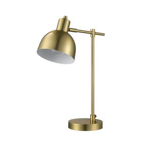 Minimalist Brass <b>Table</b> Lamp with <b>Matte</b> Gold Finish, Modern Interior <b>Table</b> Lighting - Product Image 1