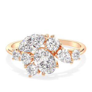 Anillo de Moissanita con Múltiples Piedras de 2.01 Quilates en Oro Rosa de 14K, Precio al por Mayor REYES, Joyería de Lujo para Regalo de Aniversario de Bodas para Mujer - Product Image 2