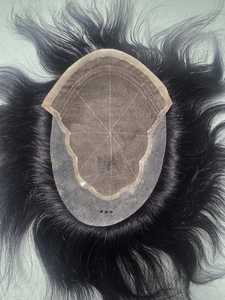 Prothèse capillaire Lace Front en cheveux humains 100% vierges Remy indiens, base en dentelle et PU, 28mm, 100-200g, densité 150%, Taz Hair Noir - Product Image 3