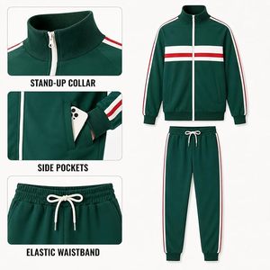 Men's Track Suit 2 Piece Long Sleeve Sweatsuit for Men Casual Full Zip Outfits Jogging Suit Jacket Pants <b>Set</b> - Product Image 4