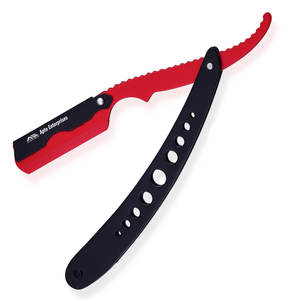Vente en gros Rasoir droit pour hommes Rasoir droit pour barbe Noir et rouge pour hommes Rasoir de barbier à bord droit pour hommes - Product Image 1