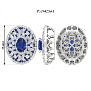 Joyería de Producción Rápida, Confiable, de Alta Gama, Oro Blanco, Diamante Natural, Zafiro, Colgante con Dije, Clásico, para Fiesta, Mujer - Product Image 2