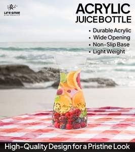 Bouteille en acrylique transparente de qualité supérieure avec bouchon anti-fuite, motif doré de luxe pour l'eau et les jus - Product Image 4