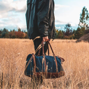 Bolsa de Viaje de Lona y Cuero con Cierre, Impermeable, Organizador de Almacenamiento, LCTB-0068 - Product Image 3