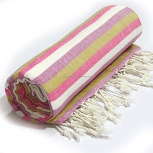 Compact <b>Turkish</b> Hammam Travel <b>Towel</b> With Quick Dry Cotton And Flat Weave Fringed Texture Foldable Fouta Bath <b>Towel</b> - Product Image 3