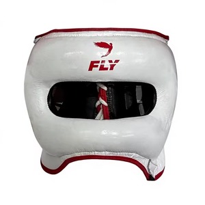 Gants de boxe Fly blancs et rouges à lacets en PU, à doigts entiers, pour adultes, entraînement et sparring - Product Image 3