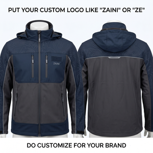 Chaqueta Softshell ZAINI para Hombre, 320 GSM, Poliéster y Spandex Premium, Azul Rey, con Capucha, Resistente al Viento, Ecológica, Transpirable, para Otoño - Product Image 1