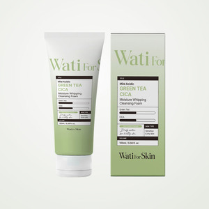Limpiador facial coreano Watiforskin, espuma limpiadora suave y ligeramente ácida con té verde y Cica, crema limpiadora facial. - Product Image 1