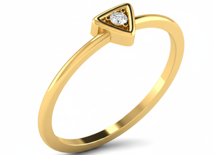Handmade Gold Plated Minimalist Triangle Gemstone <b>Ring</b> Factory Direct VVS1 Lab Grown Diamond <b>Stacking</b> <b>Ring</b> Unisex Wedding - Product Image 1
