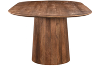 Table à Manger Ovale en Bois Massif de Haute Qualité, Design Cannelé Scandinave, pour Meubles de Salle à Manger d'Intérieur Moderne