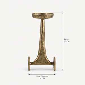 Support de bougie en laiton antique, porte-bougie en métal de luxe, bougeoir décoratif vintage en laiton, support de bougie conique - Product Image 2