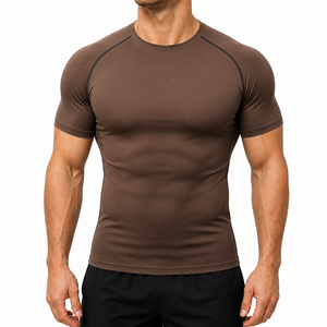 Camiseta Deportiva de Compresión para Hombre, Corte Ajustado, Manga Corta, Cuello Redondo, para Entrenamiento, Fitness, Gimnasio - Product Image 6