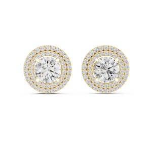Pendientes de tuerca redondos de la mejor calidad, 1 quilate cada uno, de oro macizo de 14K, pendientes de moda para mujer, joyería de diamantes cultivados en laboratorio IGI - Product Image 5