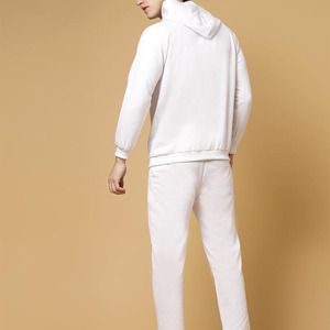 Chándal con Capucha para Hombre, Color Blanco, Manga Larga, Color Sólido, Ropa Casual, Transpirable, 100% Algodón, Corte Regular, con Bolsillos Laterales - Product Image 3