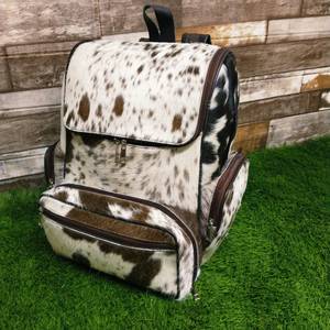 Mochila de Piel Auténtica 100% con Pelo, Estilo Verano, Unisex, con Doble Logotipo Personalizado, Diseño Moderno - Product Image 2