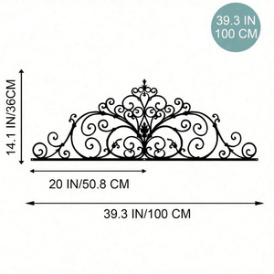 CIFbuy Scultura Floreale Gotica Vintage in Metallo, Decorazione Murale Romantica Scura per Halloween e Natale, Servizio di Ritiro Disponibile - Product Image 4
