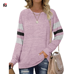 Sweat-shirt blanc à col rond manches longues pour femmes, vêtements OEM, en coton épais et épais, au style décontracté, à la mode, Logo personnalisé imprimé, - Product Image 4