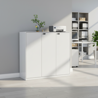 Armoire de bureau compacte en métal 2026 à bas prix, armoire de rangement polyvalente en acier blanc de faible hauteur