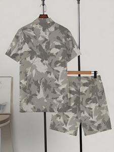 Men's Summer Casual Breathable 3D Printed Knitted Short-Sleeved <b>Shirt</b> Shorts Set Digital Printing Fashion Beach Leisure - Product Image 3