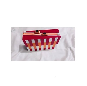 <b>Black</b> Silver Striped Glitter Acrylic <b>Clutch</b> <b>Bag</b> <b>Evening</b> Handbag Rectangle Party Valentine's Day Gift Hot Selling Colorful Finish - Product Image 2