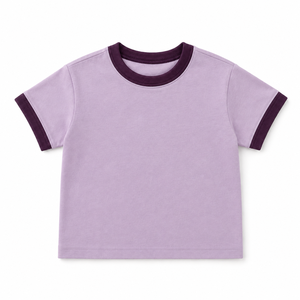 เสื้อยืดเด็กผู้ชาย คอกลม แขนสั้น ผ้าฝ้าย 95% + ผ้าสแปนเด็กซ์ 5% ระบายอากาศได้ดี สวมใส่สบายในฤดูร้อน รับผลิตแบบ OEM พร้อมสกรีนโลโก้ - Product Image 3