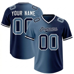 Custom American Football Jersey Men's V-Neck Short Sleeve Color Block Sublimated Print Moisture Wicking Teamname 00 - Product Image 5