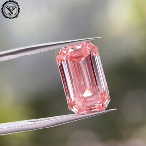Diamants de laboratoire rose vif fantaisie taille émeraude, de 0,50 à 5,00 carats, diamants en vrac certifiés IGI, taille Expellant, vente en gros - Product Image 1