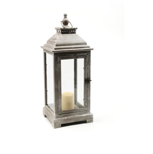 Faroles de Madera para Velas, Portavelas de Madera con Asa de Metal para Decoración Interior, Farol para Colgar en Exteriores y Farol de Pie - Product Image 4