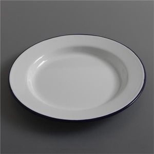 Handmade Enamelware Charger Plate Round Metal Underplate Modern Decorative Dinnerware for Restaurant Hotel Party Home Decor - Product Image 4
