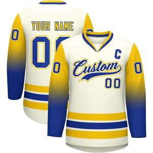 Maillot de hockey personnalisé à dégradé pour hommes et jeunes, chemise de sport en polyester personnalisée, nom de l'équipe, numéro, entraînement, utilisation, imprimé cousu - Product Image 2