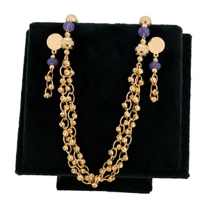Pendientes de Cadena de Plata 925 con Borlas y Cuentas de Piedra Morada, Largos y Colgantes, Joyería de Moda Hecha a Mano - Product Image 3