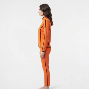 Survêtement sportif pour femme Hawk Eye, orange, fermeture éclair intégrale, coupe classique, couleur unie, respirant, polyester, vêtements d'automne - Product Image 3