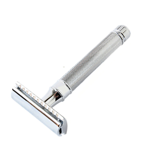 Matte Black Stainless Steel Custom Double Edge Safety <b>Razor</b> with Wood Handle for Men-Body & Face Shaving - Product Image 3