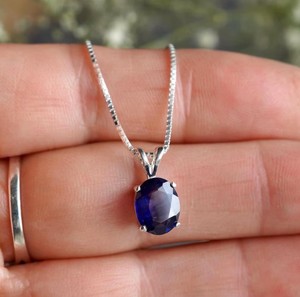 Collier pendentif en kyanite naturelle, argent sterling 925, bijou en pierre bleue, collier minimaliste délicat, cadeau pour femme - Product Image 2